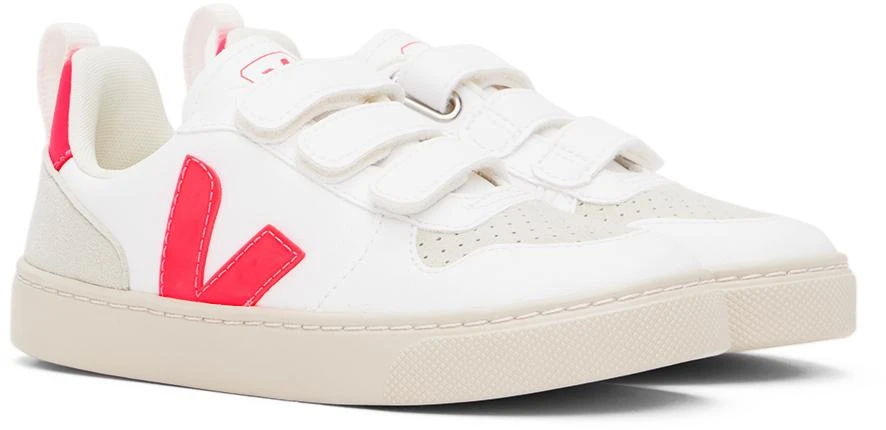 商品Veja|Kids White & Red V-10 Sneakers,价格¥736,第4张图片详细描述