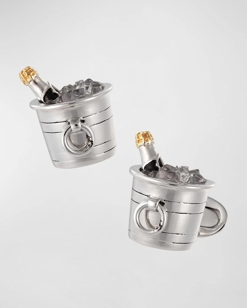 商品Jan Leslie|Sterling Silver Crystal Quartz Champagne Bucket Cuff Links,价格¥6957,第1张图片
