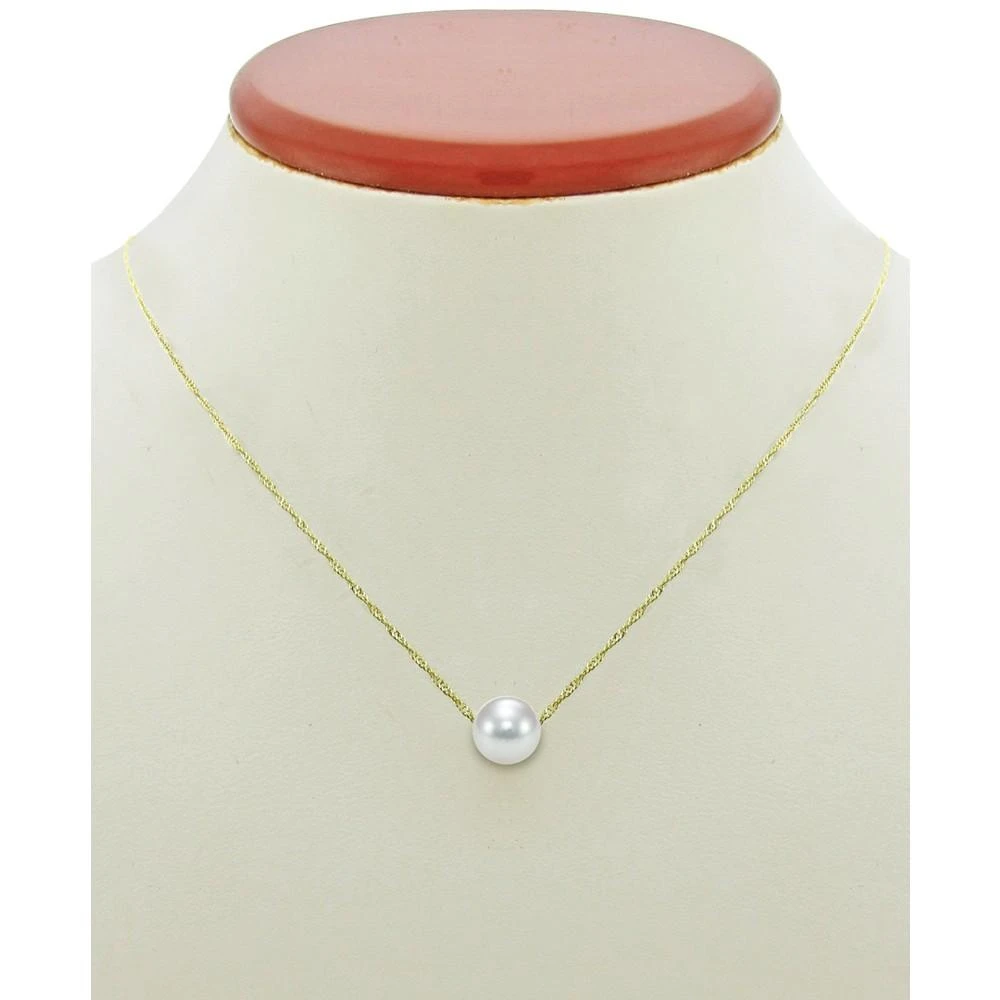 商品Macy's|2-Pc. Set Akoya Cultured Pearl (7mm) Pendant Necklace & Stud Earrings in 14k Gold,价格¥5248,第2张图片详细描述