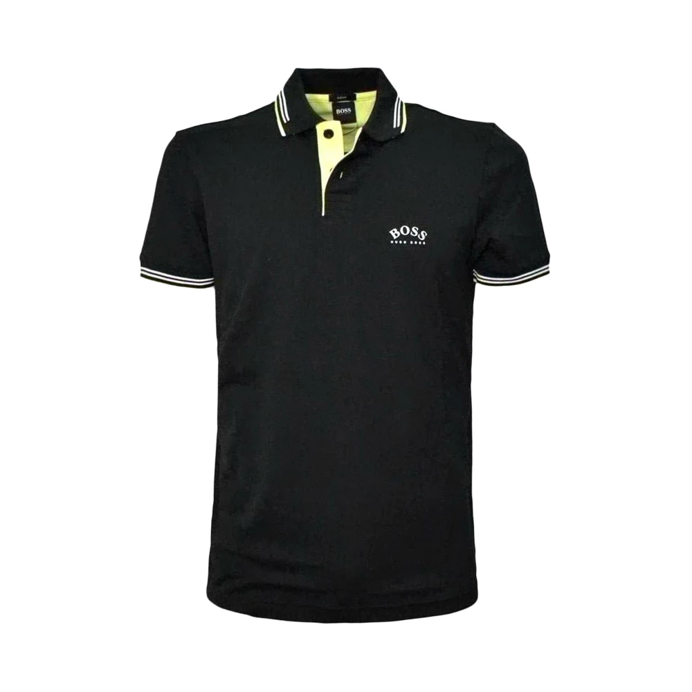 商品Hugo Boss|HUGO BOSS 男士黑色POLO衫 PAULCURVED-50412675-003,价格¥711,第1张图片