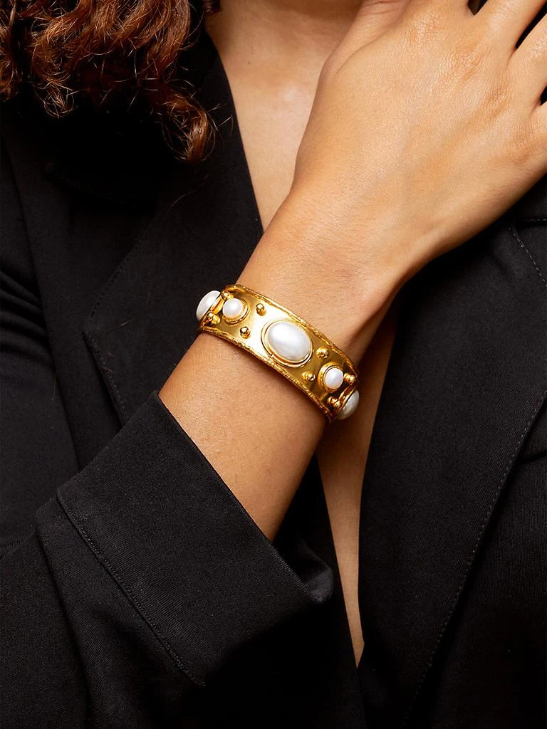 商品Sylvia Toledano|Byzantine 22K-Gold-Plated & Cultured Freshwater Pearl Cuff,价格¥956,第2张图片详细描述