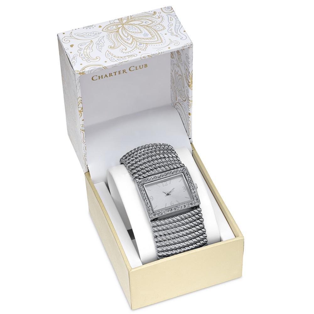 商品Charter Club|Women's Stretch Silver-Tone Bracelet Watch 42mm, Created for Macy's,价格¥293,第4张图片详细描述