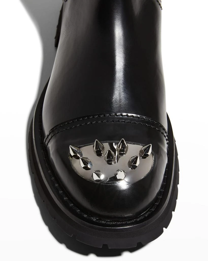 商品Alexander McQueen|Men's Spike-Toe Leather Combat Boots,价格¥3110,第3张图片详细描述