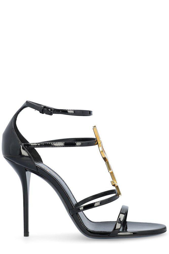 商品Yves Saint Laurent|Saint Laurent Cassandre Logo Plaque Sandals,价格¥5404-¥6484,第1张图片