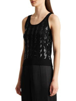 商品Ralph Lauren|Embellished Sleeveless Tank Sweater,价格¥2485,第3张图片详细描述