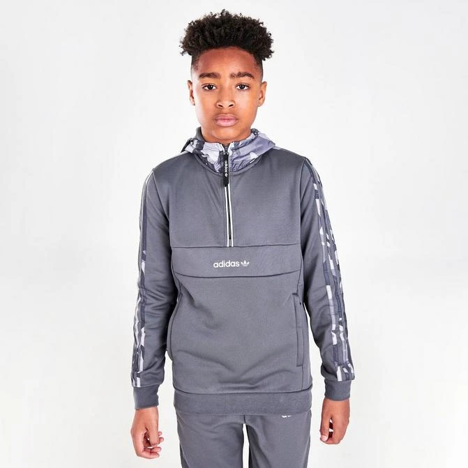 商品Adidas|Boys' adidas Originals Half-Zip Camo Hoodie,价格¥229,第1张图片