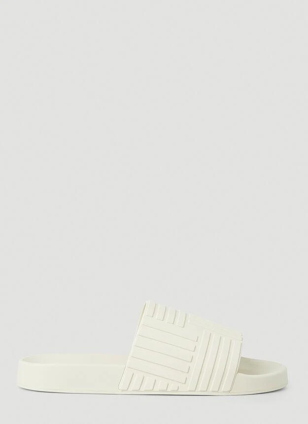 商品Bottega Veneta|Rubber Carpet Slides in Cream,价格¥3120,第1张图片