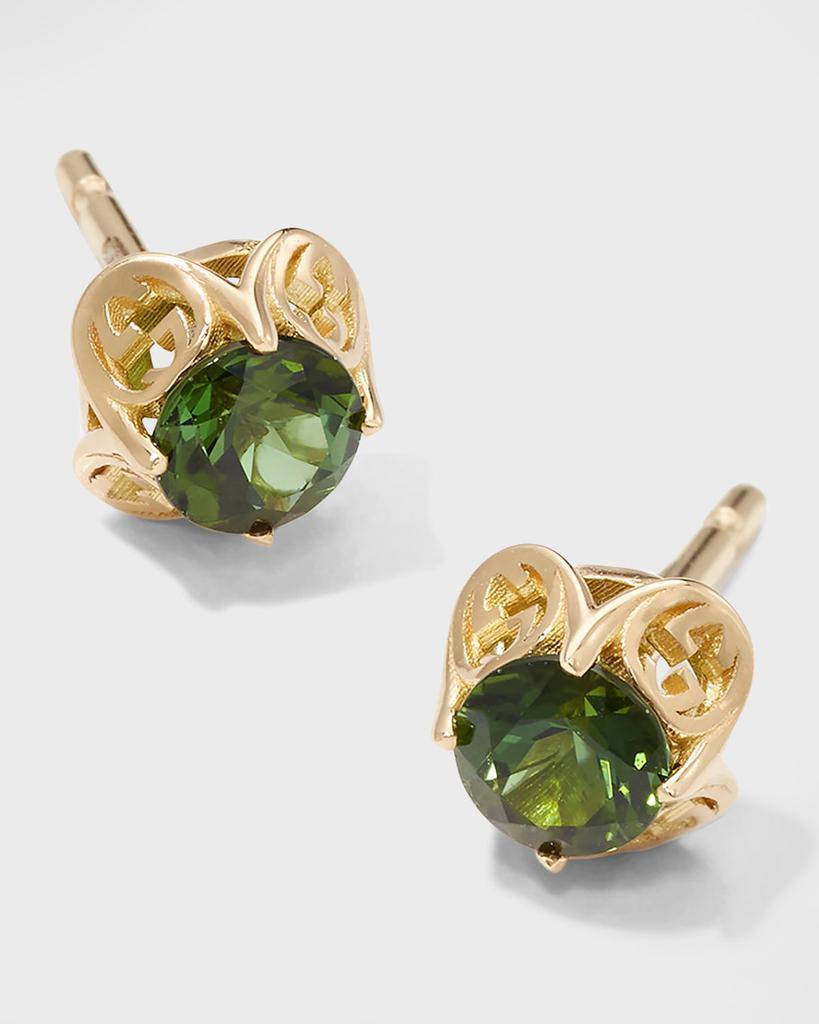 商品Gucci|Interlocking-G and Green Tourmaline Stud Earrings,价格¥8065,第5张图片详细描述
