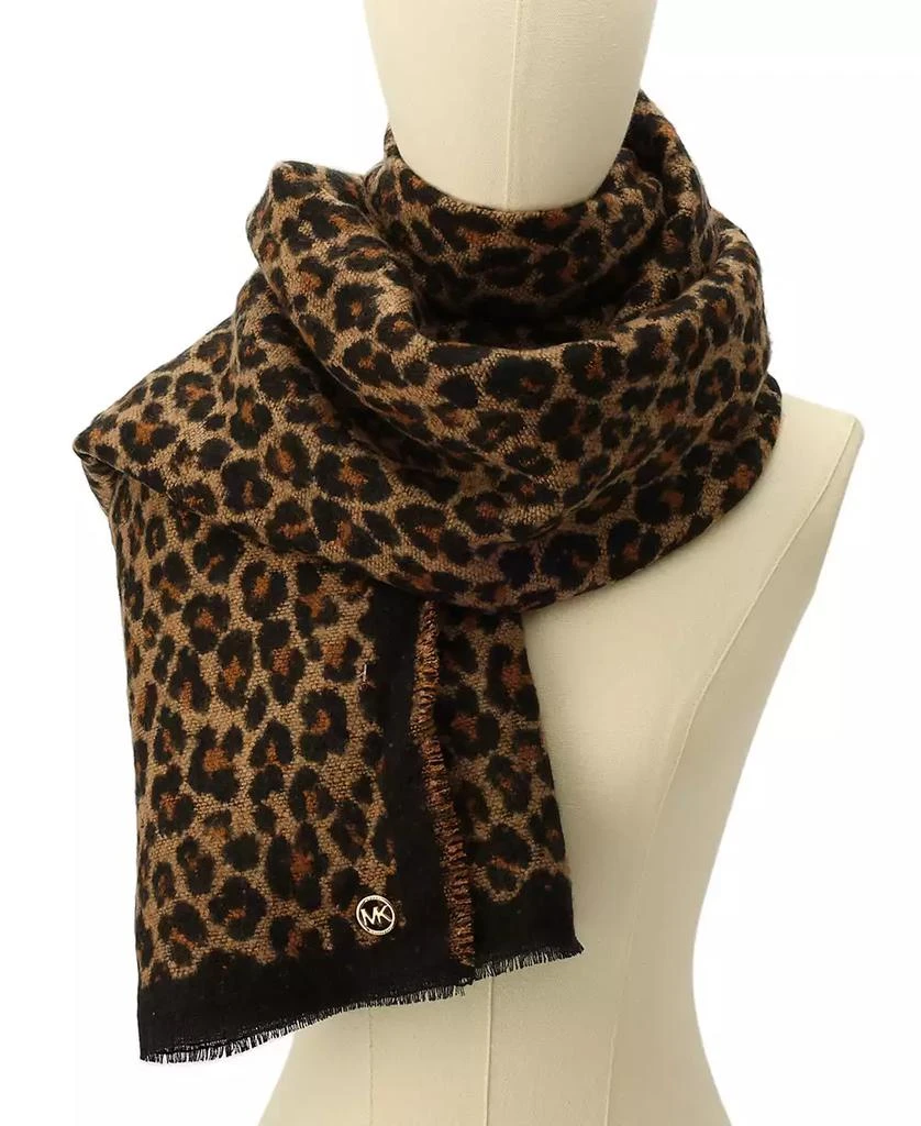 商品Michael Kors|Women's Bouclé Leopard-Print Scarf,价格¥393,第2张图片详细描述