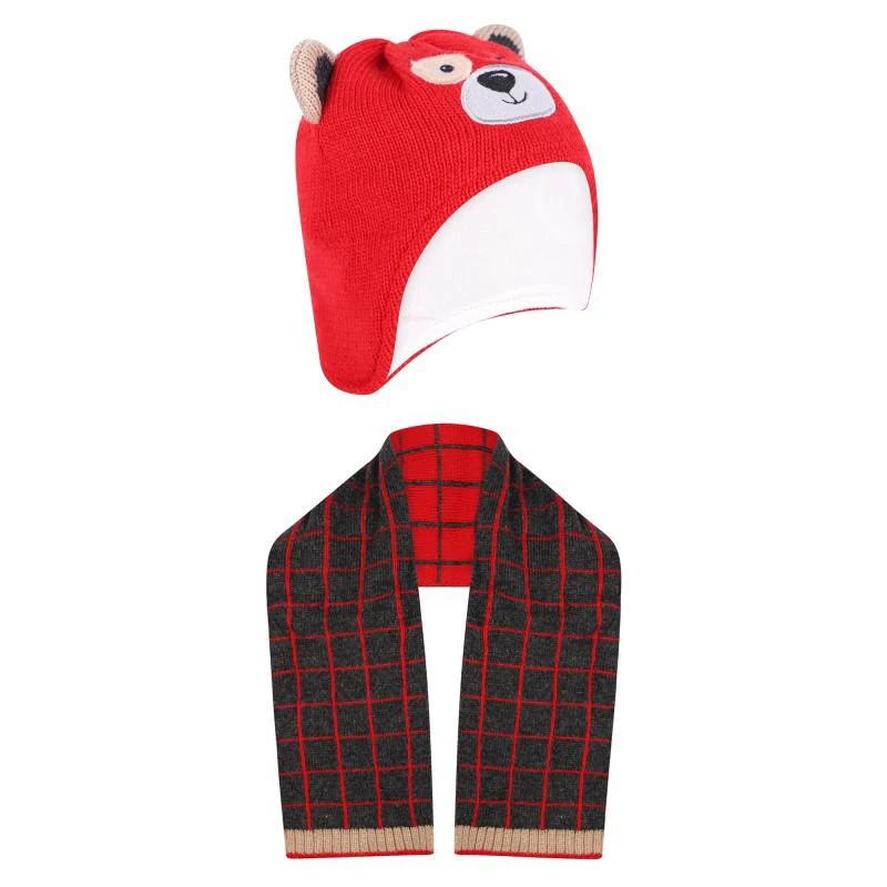 商品Chicco|Baby bear hat with ears and scarf in red,价格¥324,第1张图片