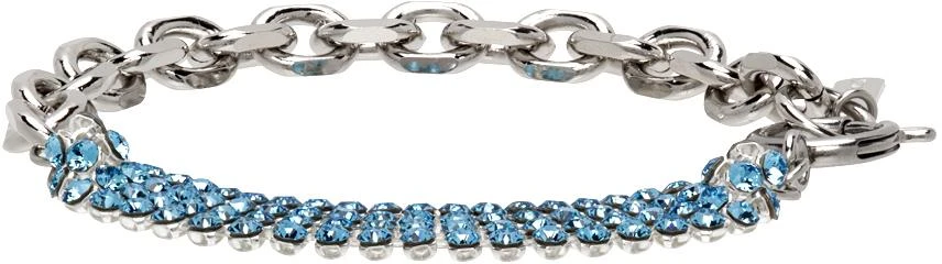 商品Justine Clenquet|SSENSE Exclusive Silver & Blue Shanon Bracelet,价格¥160,第3张图片详细描述