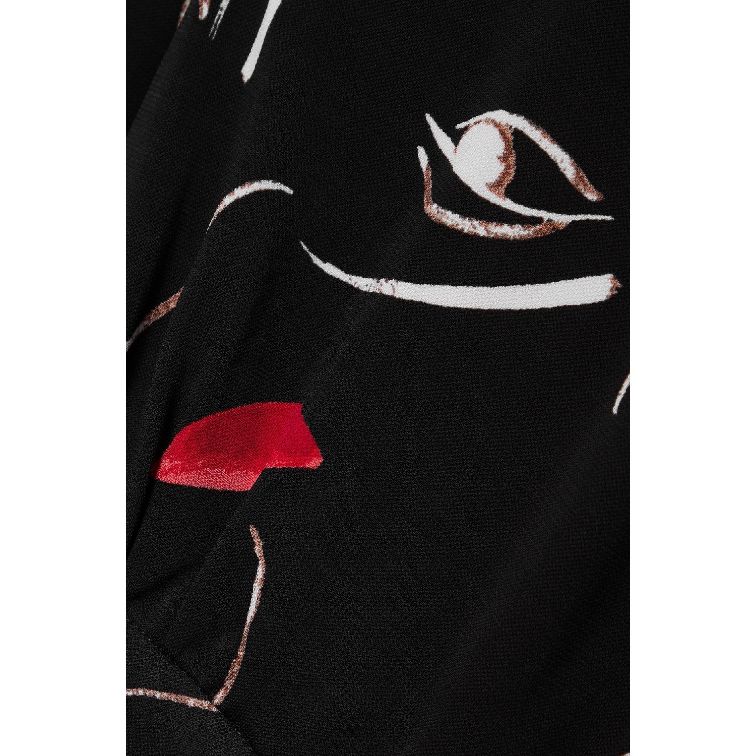 【特惠5.0折】包邮包税【预售7天发货】 DIANE VON FURSTENBERG 23秋冬 女士 长袖衬衫 Bobbie 印花弹力平纹布围裹式上衣 1647597289317282 DVFBL4Q015FFACE 商品第5张图片规格展示