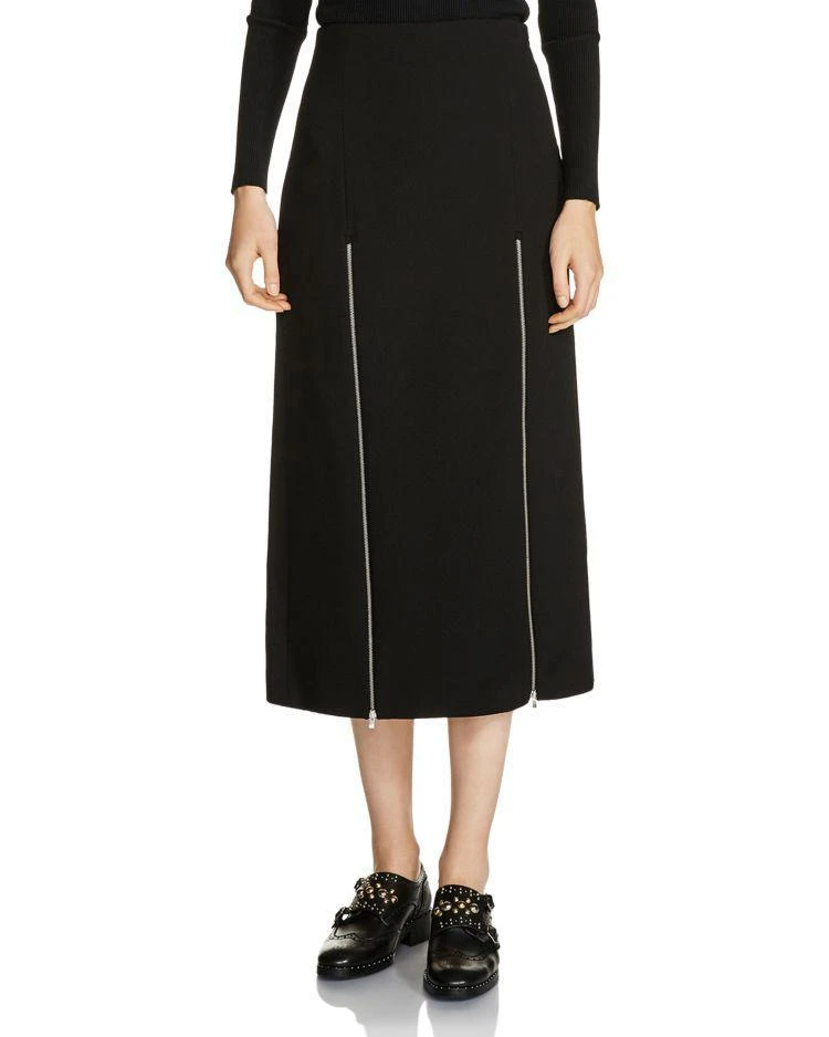 商品Maje|Jona Zip-Detail Slit Midi Skirt,价格¥1203,第1张图片