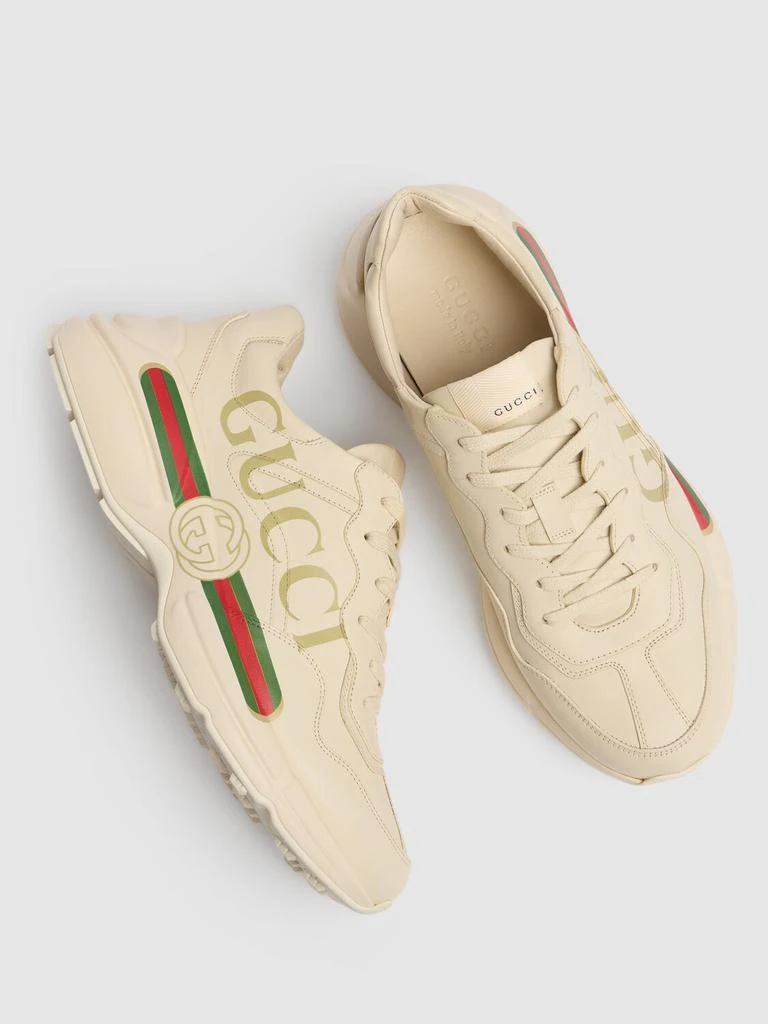 商品Gucci|Rhyton Gucci Print Leather Sneakers,价格¥8292,第2张图片详细描述