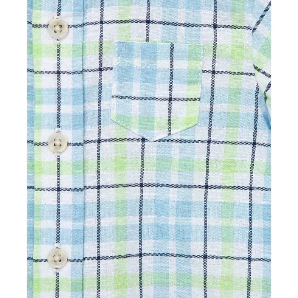 商品Little Me|Baby Boys Plaid Button Front Shirt and Pants Set,价格¥298,第3张图片详细描述