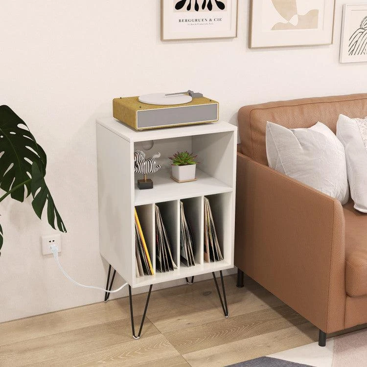 商品Hivvago|Record Player Stand with Charging Station for Living Room Bedroom,价格¥1023,第2张图片详细描述