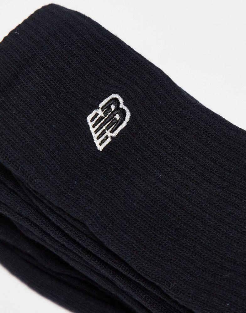 商品New Balance|New Balance embroidered logo crew socks 3 pack in black,价格¥147,第4张图片详细描述