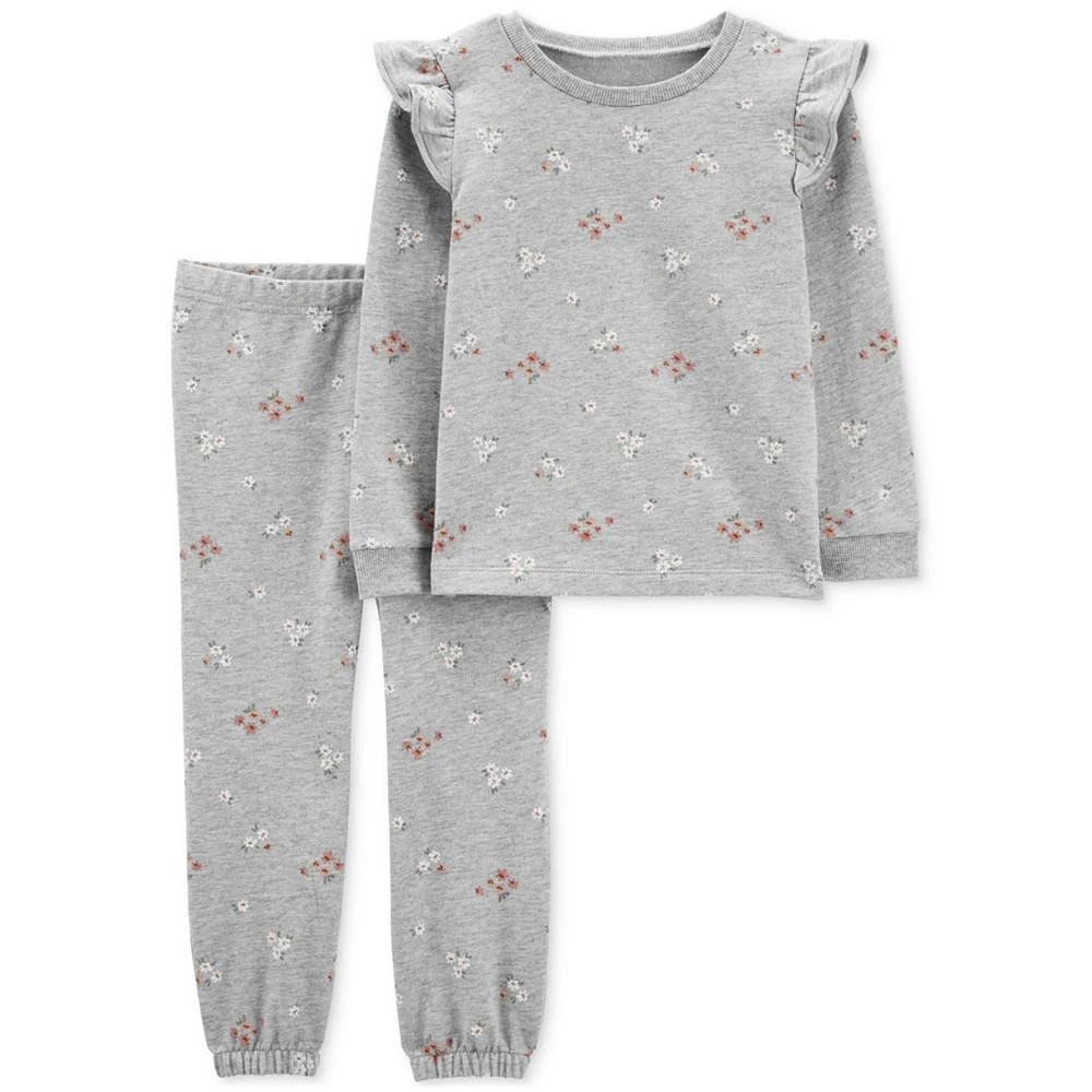 商品Carter's|Baby Girls 2-Pc. Floral Long-Sleeve Top & Pants Set,价格¥58,第1张图片