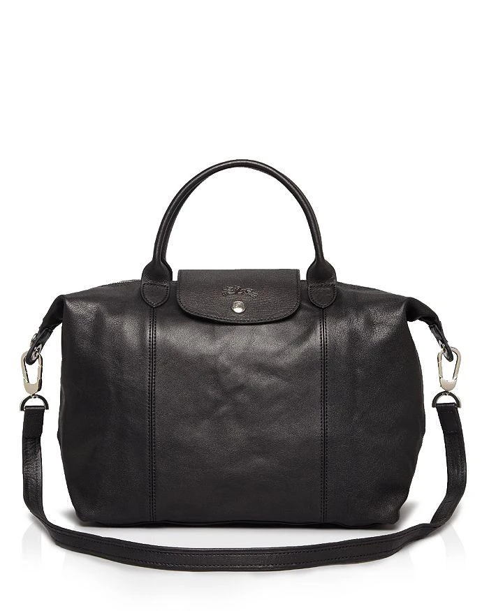 商品Longchamp|Le Pliage Cuir Medium Satchel Satchel皮革饺子包,价格¥3169,第1张图片