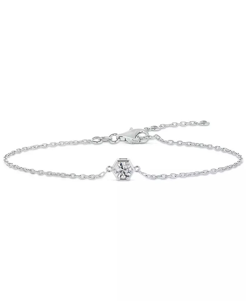 商品De Beers Forevermark|Diamond Honeycomb Solitaire Chain Bracelet (1/5 ct. t.w.) in 14k White or Yellow Gold,价格¥5708,第3张图片详细描述