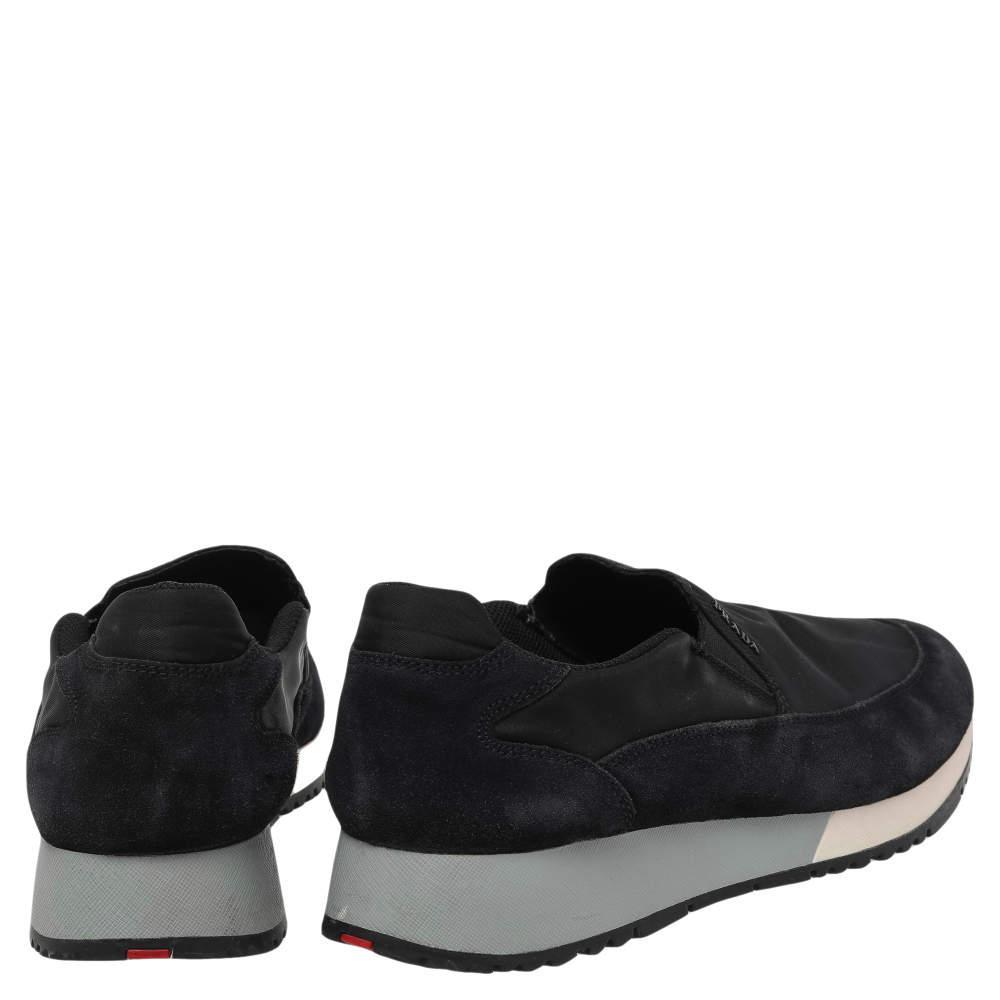 商品[二手商品] Prada|Prada Sport Black Suede And Nylon Slip On Sneakers Size 40,价格¥1632,第7张图片详细描述