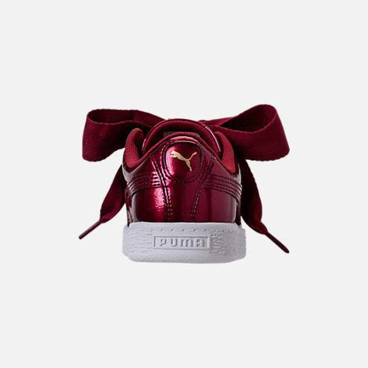 商品Puma|Girls' Little Kids' Puma Basket Heart Glam Casual Shoes,价格¥195,第5张图片详细描述