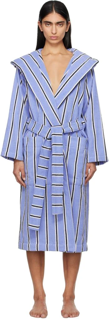 商品Tekla|Blue Terry Hooded Bathrobe,价格¥1888,第1张图片
