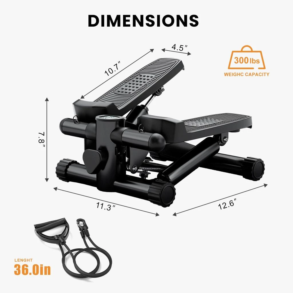 商品Streamdale Furniture|Streamdale LED Mini Stepper with Bands Portable,价格¥462,第5张图片详细描述