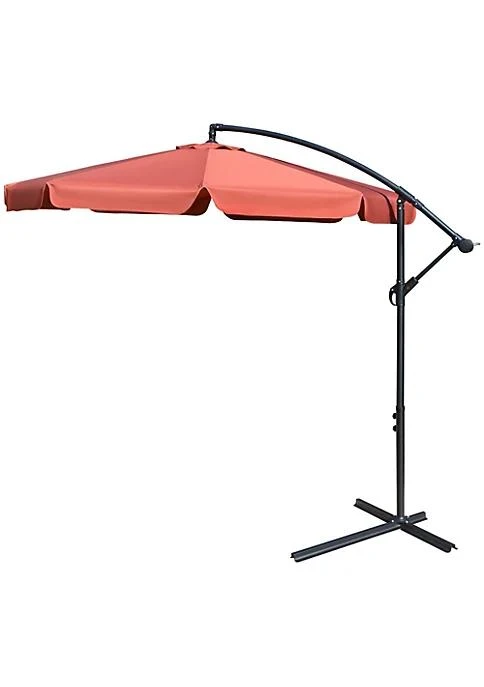 商品belk|9Ft Offset Hanging Patio Umbrella Cantilever Umbrella With Easy Tilt Adjustment Cross Base And 8 Ribs For Backyard Poolside Lawn And Garden Wine Red,价格¥940,第2张图片详细描述
