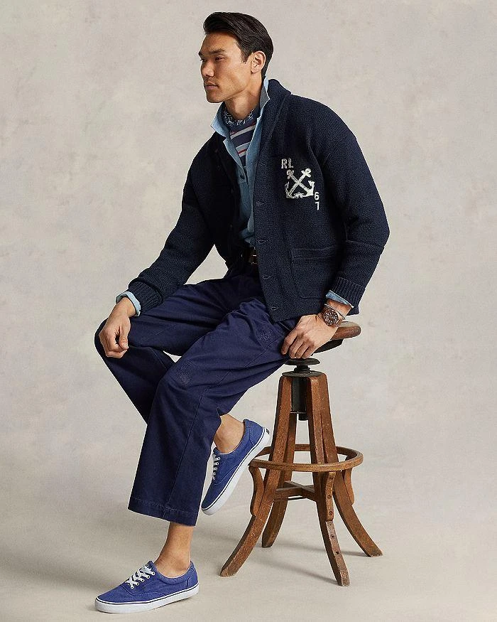 Cotton & Linen Nautical Regular Fit Shawl Collar Cardigan 商品