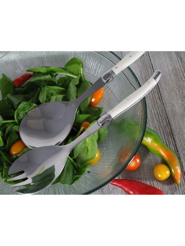 商品French Home|3-Piece Recycled Glass Birch Salad Bowl & Servers,价格¥476,第3张图片详细描述