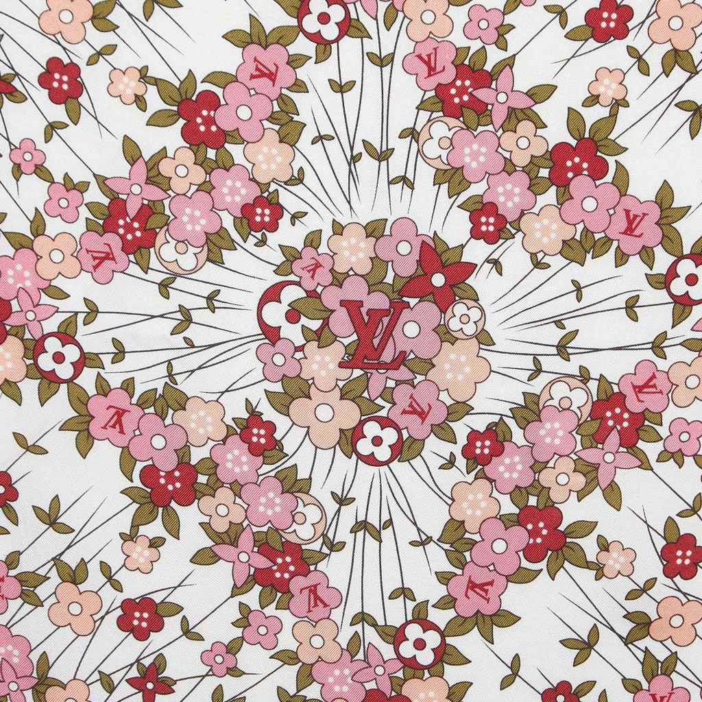 商品[二手商品] Louis Vuitton|Louis Vuitton White/Maroon Floral Print Silk Olivia Scarf,价格¥2211,第2张图片详细描述