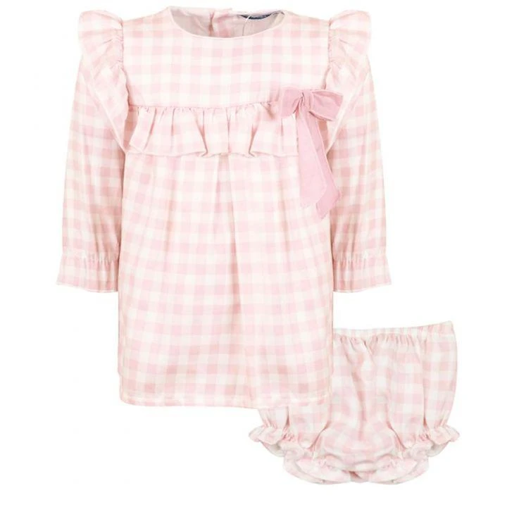 商品Babidu|Pink Gingham Check Dress & Briefs,价格¥158,第1张图片