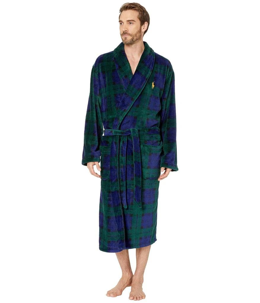 商品Ralph Lauren|Microfiber Plush Long Sleeve Shawl Collar Robe,价格¥516,第1张图片