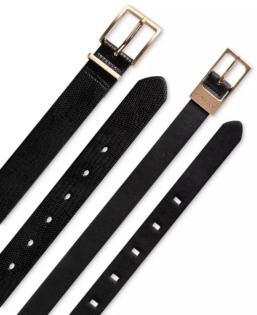 商品Calvin Klein|2-Pc. Skinny Faux-Leather & Embossed Belt Set,价格¥249,第2张图片详细描述