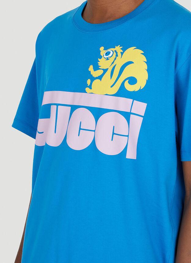 商品Gucci|Retro Skunk T-Shirt in Blue,价格¥4033,第7张图片详细描述