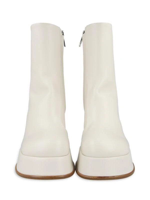 100MM Square-Toe Leather Platform Boots 商品