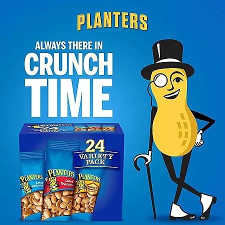 Planters Variety Pack Cashews & Peanuts, 24 pk. 商品