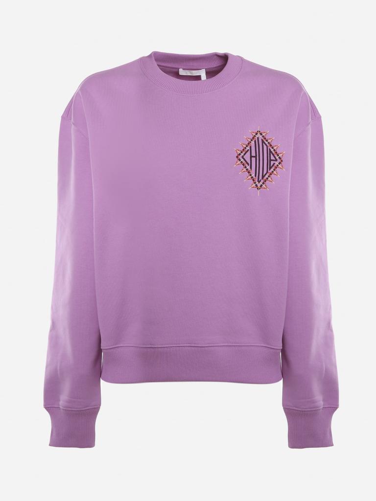 Chloé Cotton Sweatshirt With Cotton Fleece Logo商品第1张图片规格展示