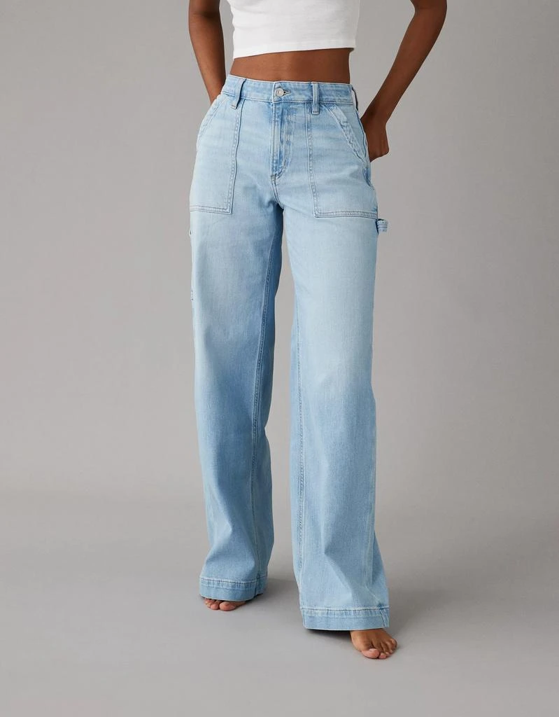 商品AE|AE Dreamy Drape Stretch Super High-Waisted Baggy Wide-Leg Jean,价格¥190,第1张图片