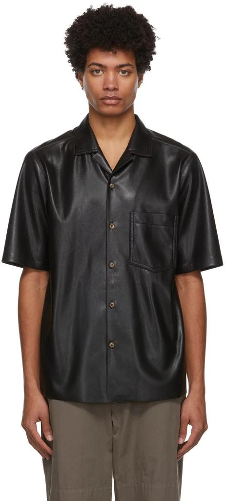 商品Nanushka|Black Bodil Vegan Leather Shirt,价格¥1365,第1张图片