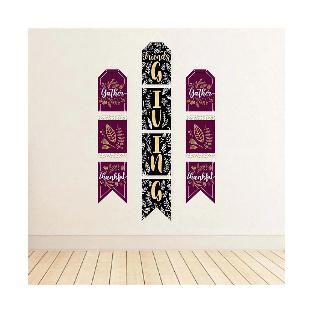 商品Big Dot of Happiness|Elegant Thankful for Friends - Hanging Vertical Paper Door Banners - Friendsgiving Thanksgiving Party Wall Kit -Indoor Door Decor,价格¥157,第3张图片详细描述