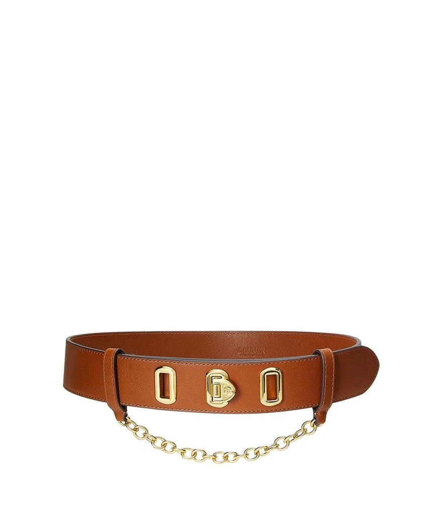 商品Ralph Lauren|Natural Smooth Leather Flip Lock 40 Belt Wide,价格¥922,第1张图片