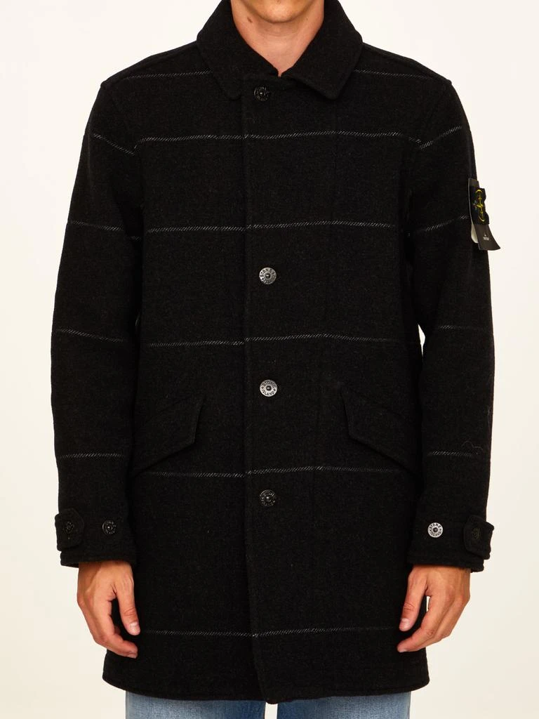 商品Stone Island|Stone Island Anthracite wool coat,价格¥7865,第1张图片