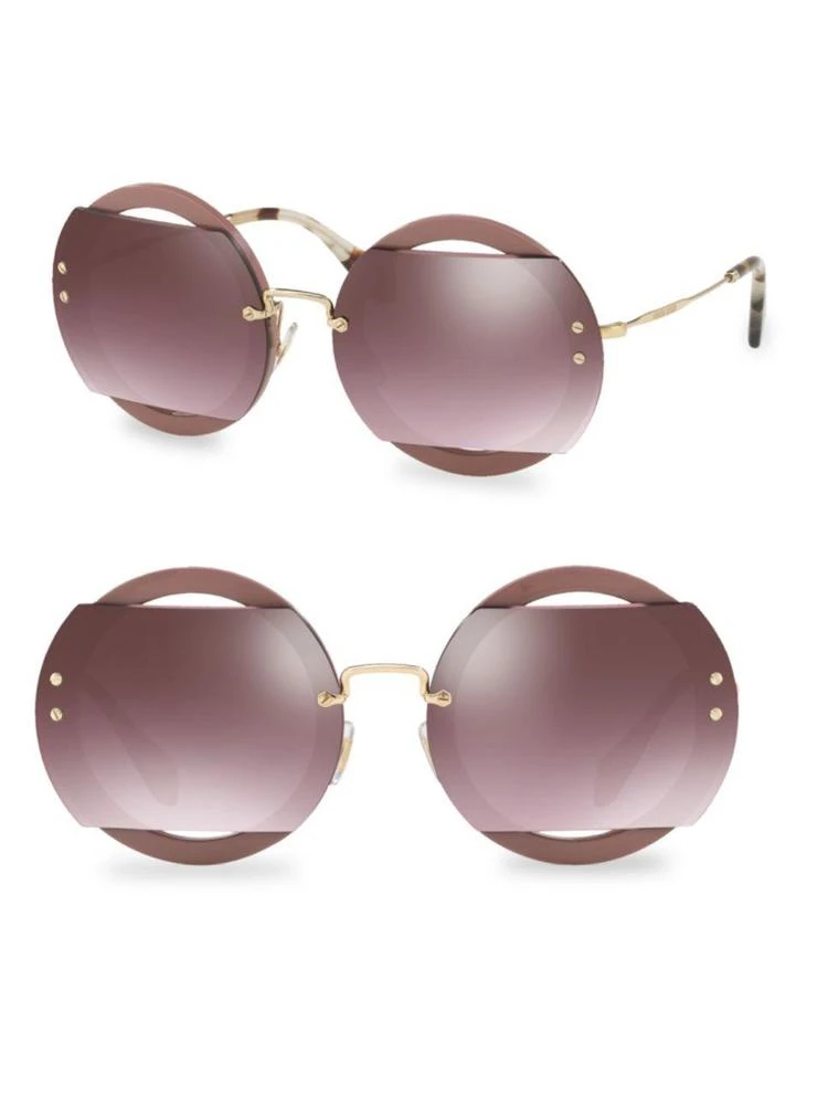 商品Miu Miu|63MM Mirrored Round Sunglasses,价格¥3123,第1张图片