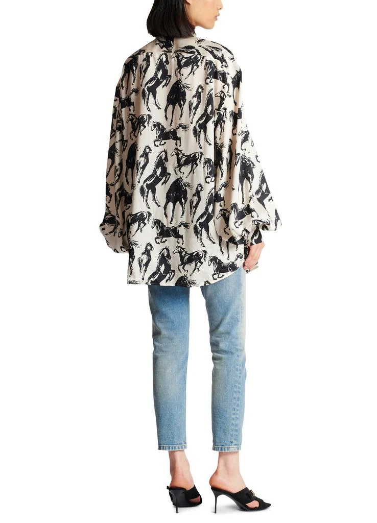 商品Balmain|系带领真丝印花衬衫,价格¥15254,第3张图片详细描述