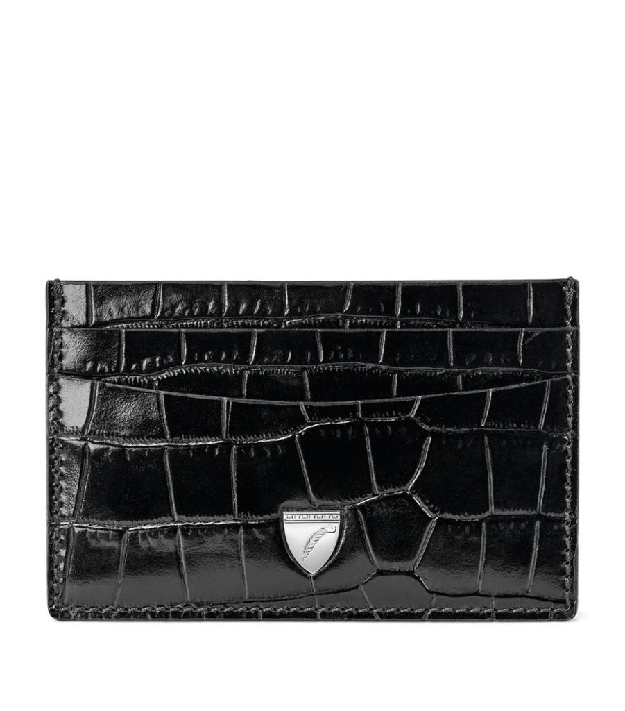 商品Aspinal of London|Croc-Embossed Slim Card Holder,价格¥812,第1张图片