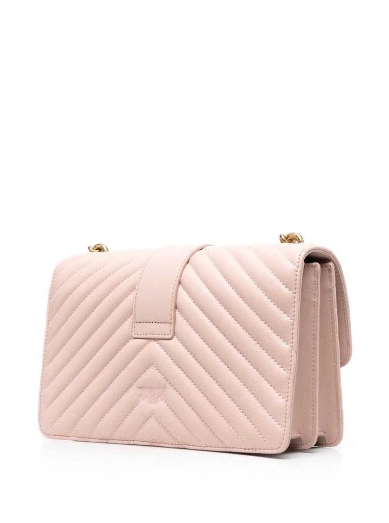 商品PINKO|Love Classic Pink Chevron Leather Crossbody Bag Pinko Woman,价格¥1985,第2张图片详细描述