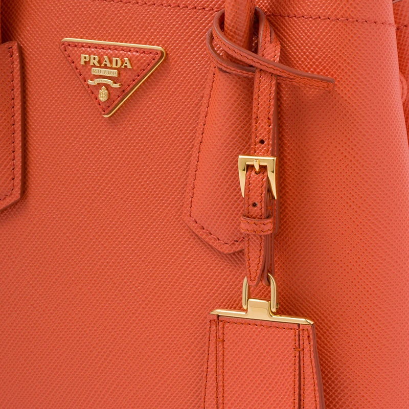 PRADA/普拉达 22新款 Prada Double系列 女士mini橙色saffiano皮革金扣徽标单肩斜跨手提包1BG443_2A4A_F0049_V_XOO 商品