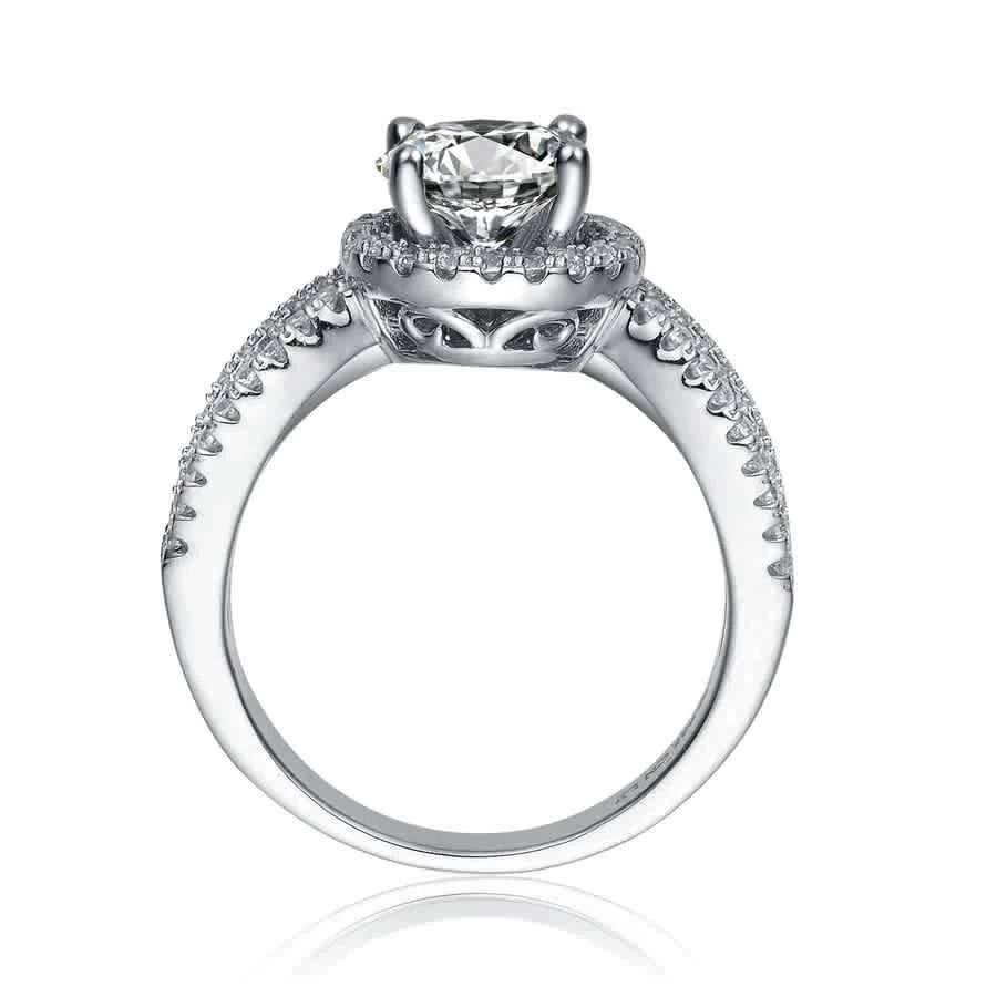 商品Megan Walford|Megan Walford Sterling Silver Clear Cubic Zirconia Engagement Ring,价格¥378,第2张图片详细描述